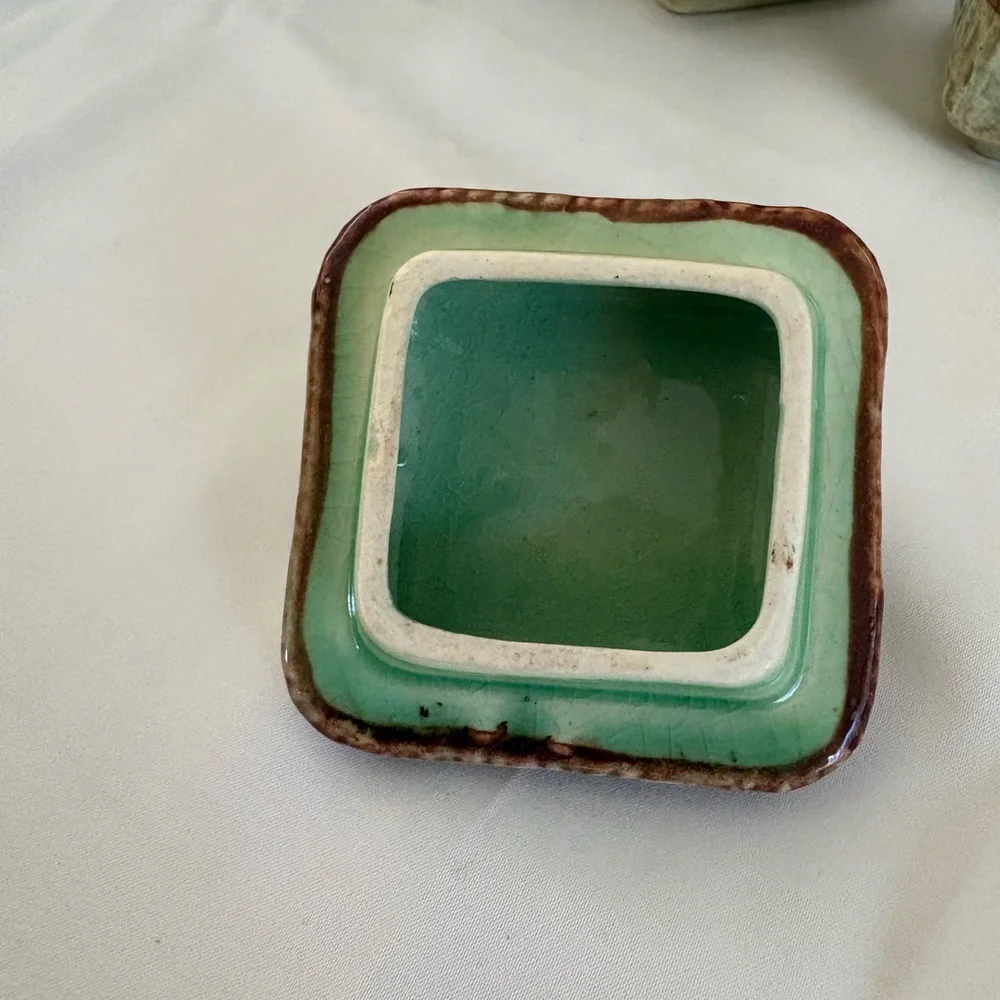 Vintage Japanese Green Ceramic Spice Canister Set - 4 Piece - Picture 6 of 10